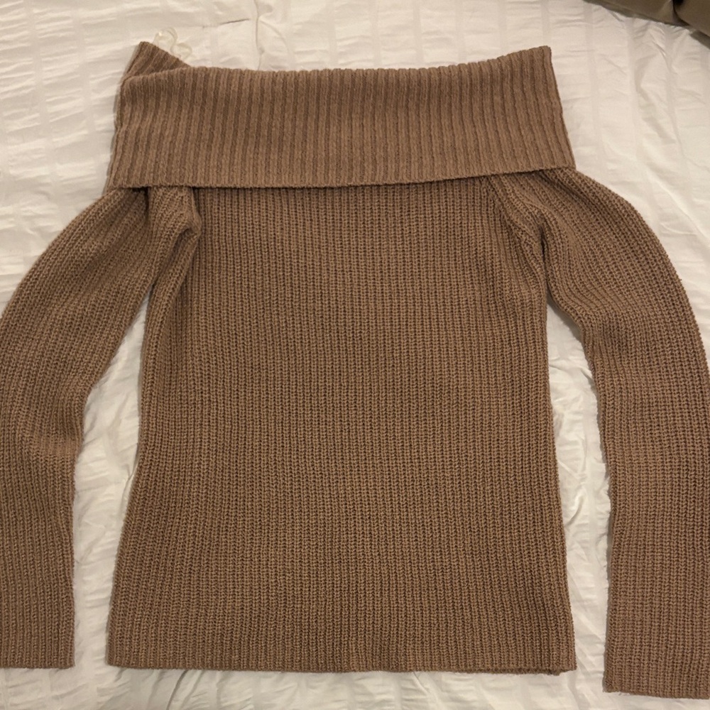 Staccato Tan Off-Shoulder Sweater